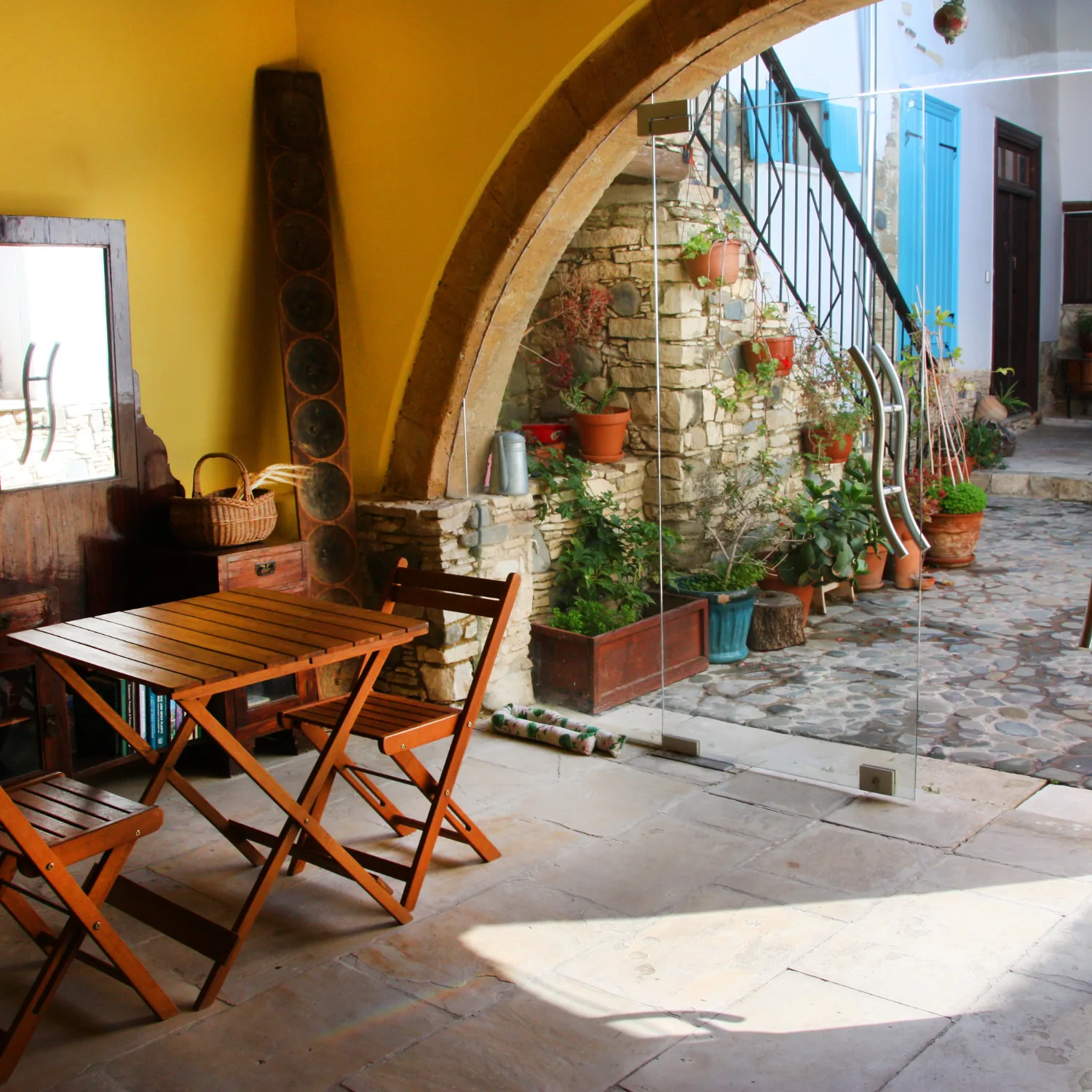Recreational area at the entrance