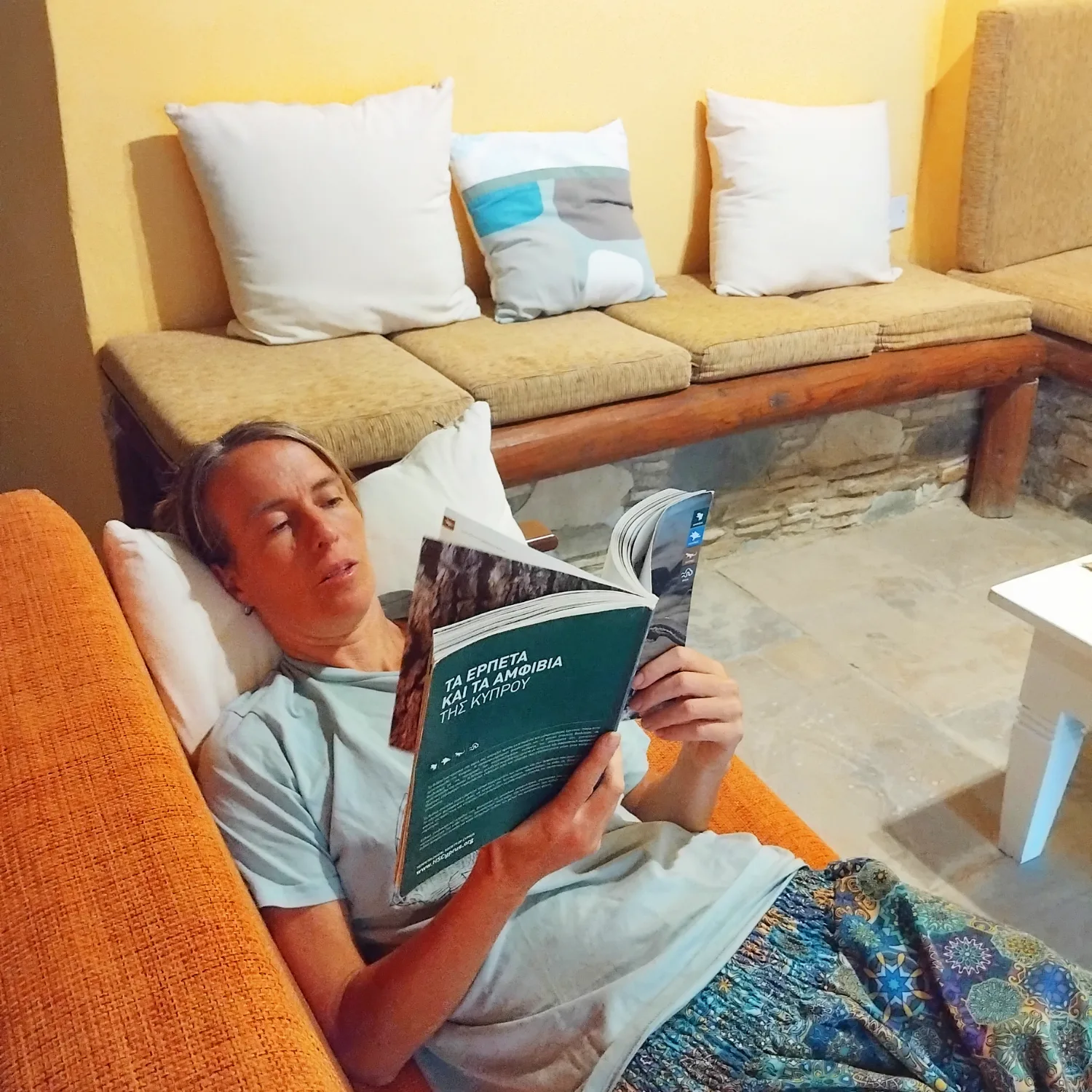 Reading in the recreational area