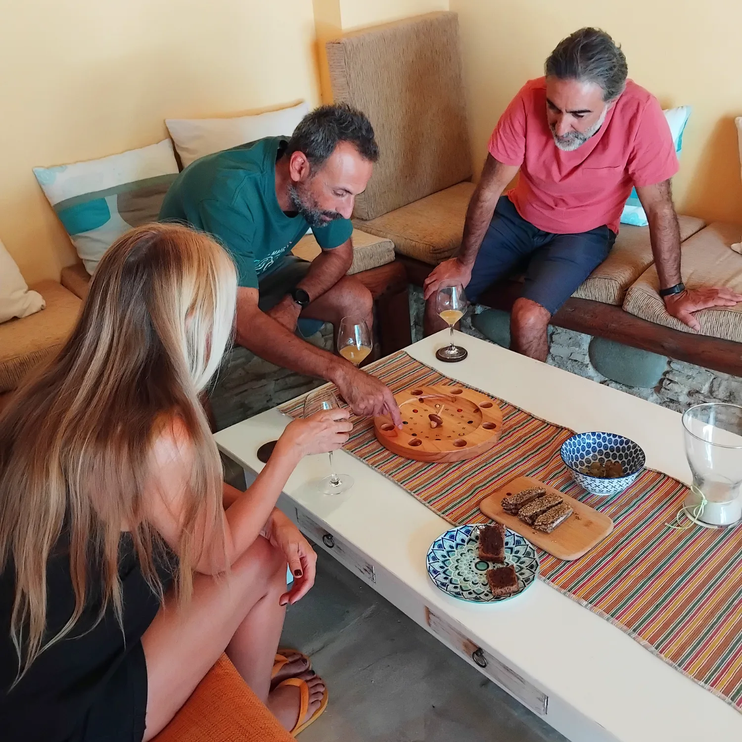 Guests playing a game in the recreational area