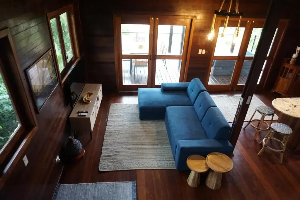 Spacious living area inside the two-floor Oasis Villa