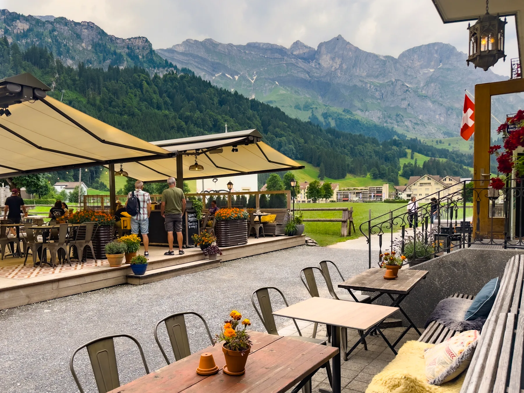 Ski Lodge Engelberg outdoor terrace