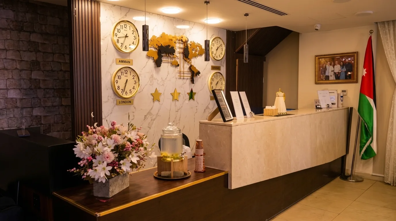 Mostrador de recepción del hotel