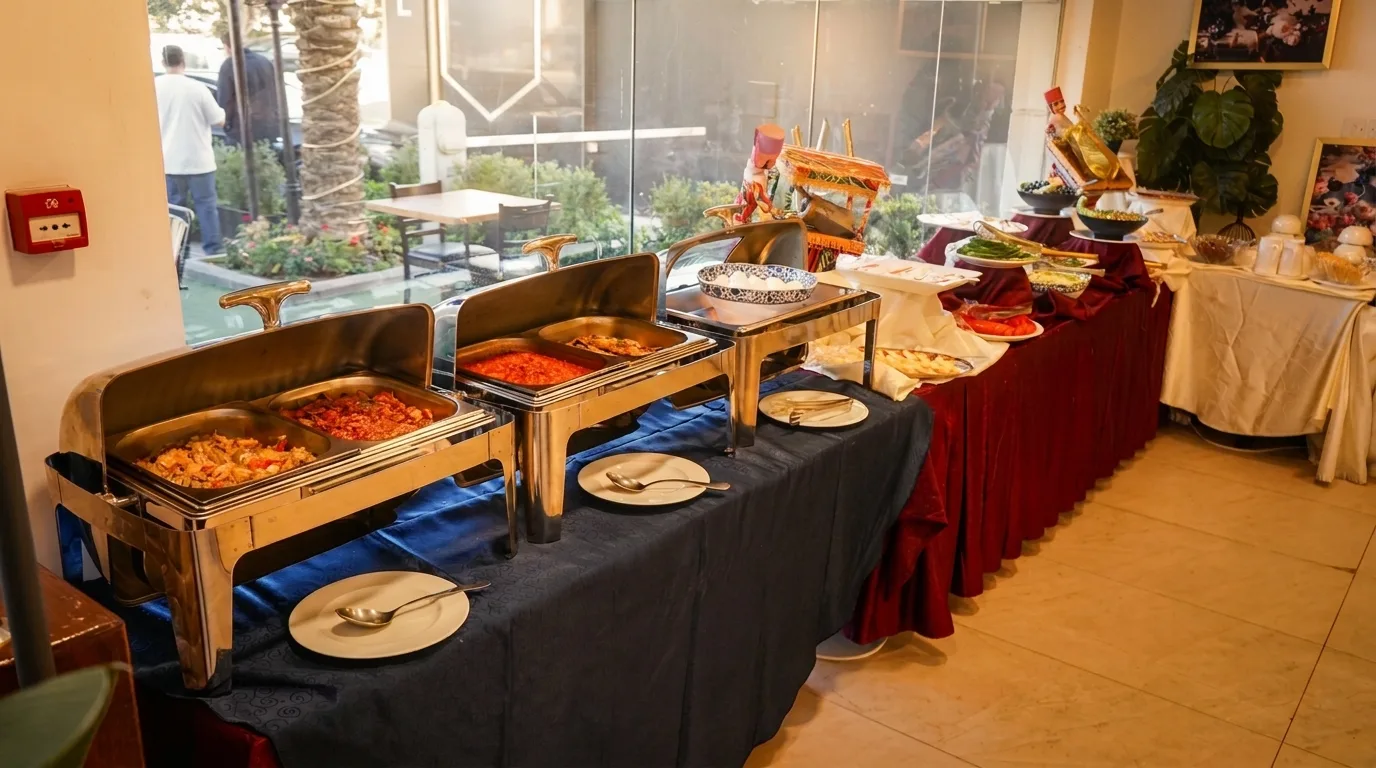 Bufé de desayuno del hotel