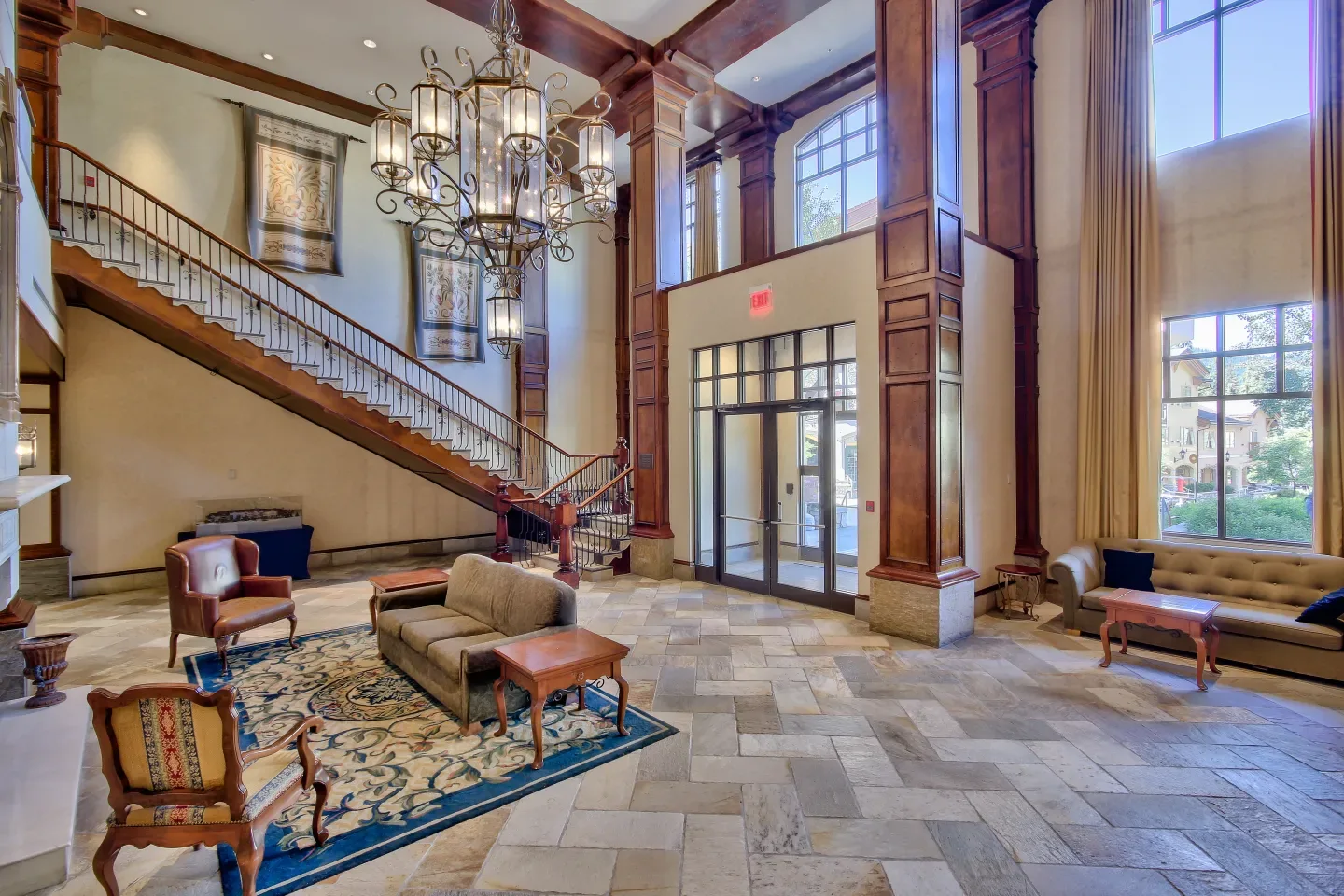 Hotel lobby interior.