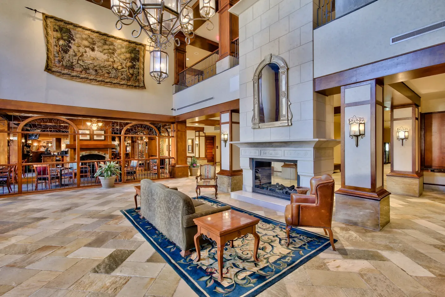 Hotel lobby interior.