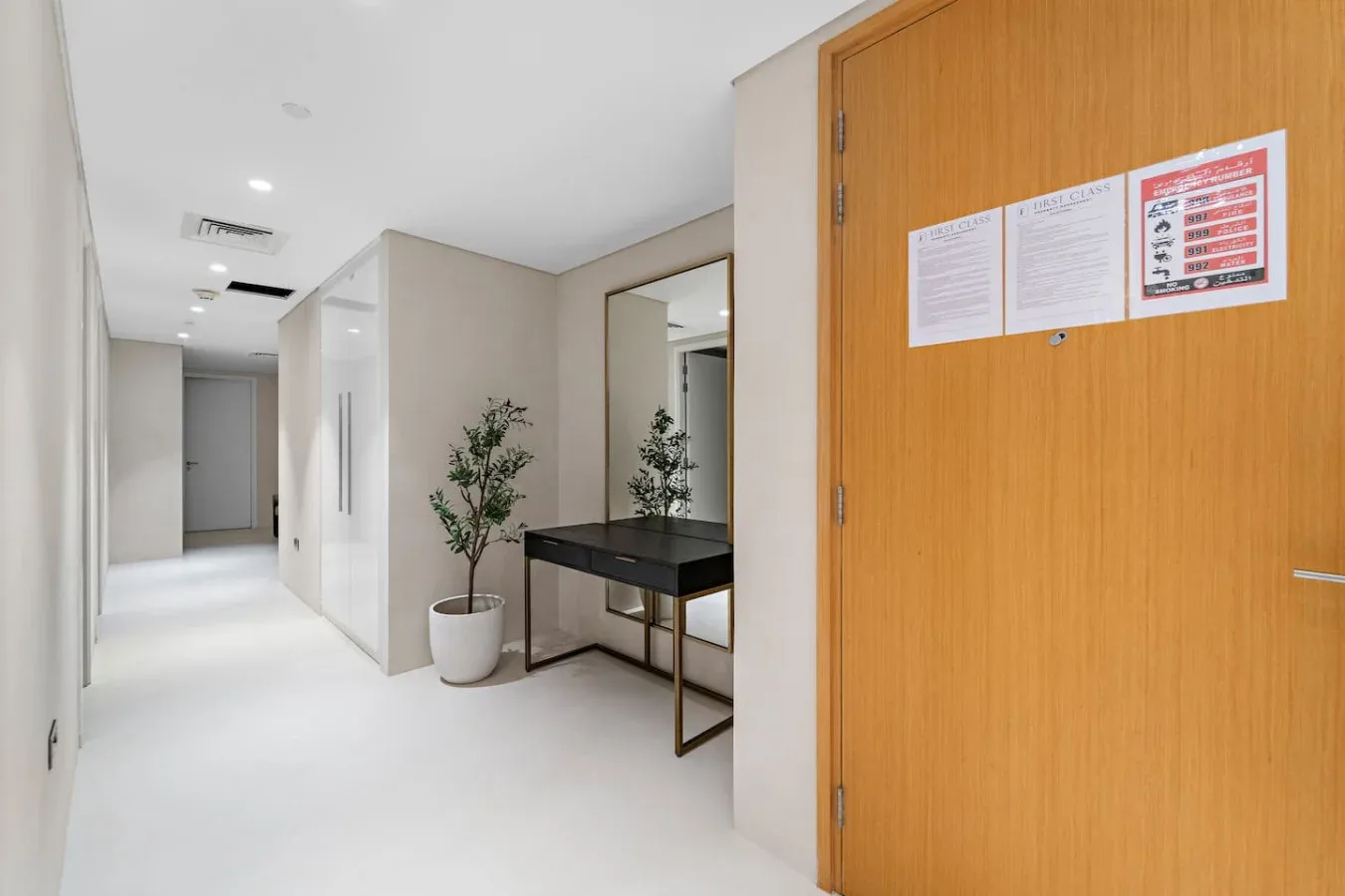 Una entrada acogedora: ¡El diseño sofisticado, la iluminación intensa y la decoración con estilo te dan la bienvenida a casa!