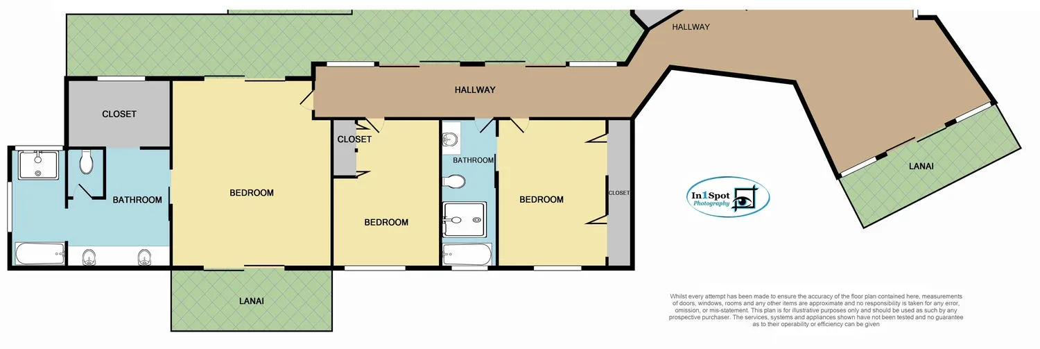 Un plano muestra varias habitaciones conectadas por un pasillo y abiertas a las terrazas.