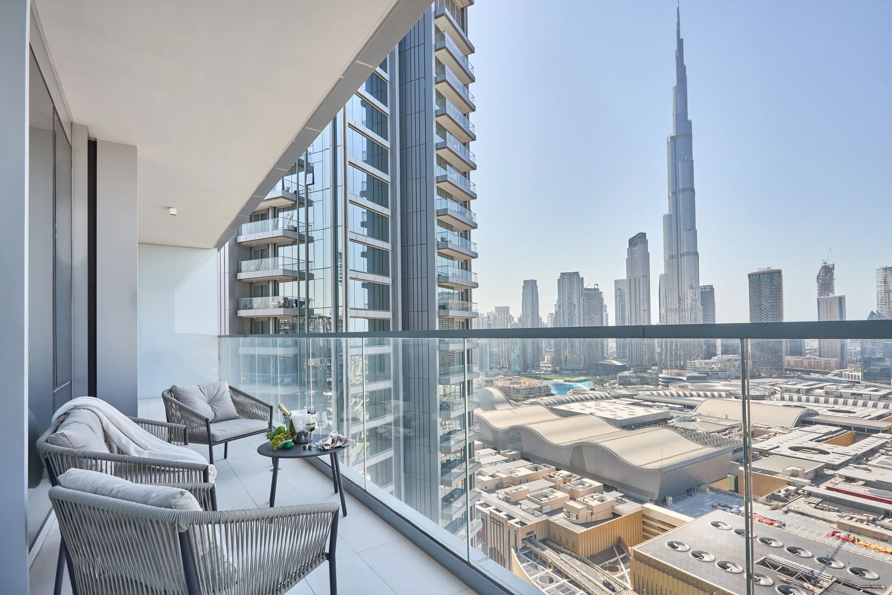 Balcón con vistas al Burj