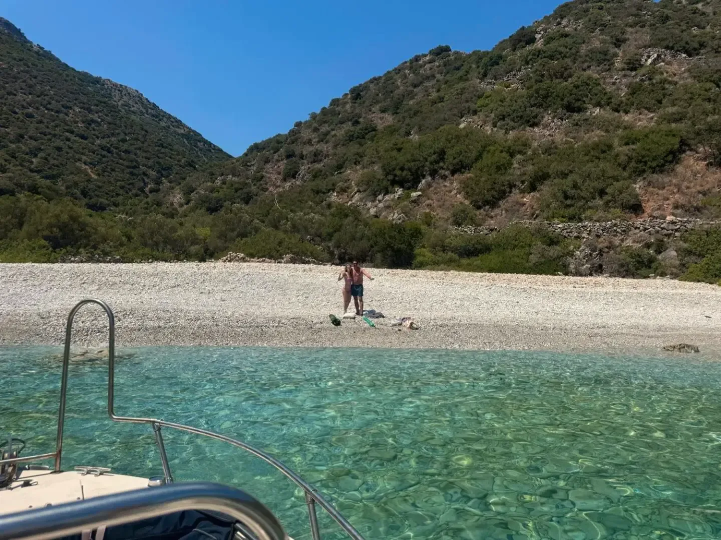 A hidden cove accessible by sea