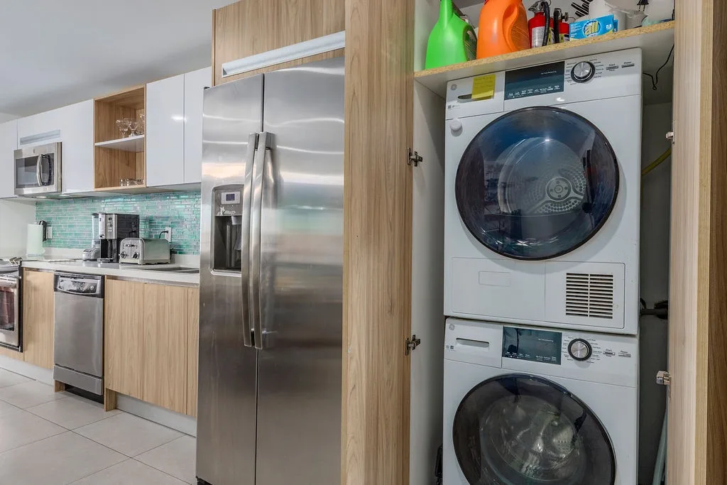 Your fully equipped kitchen features modern appliances and convenient in-unit laundry, so you can pack light and feel right at home during your stay.
