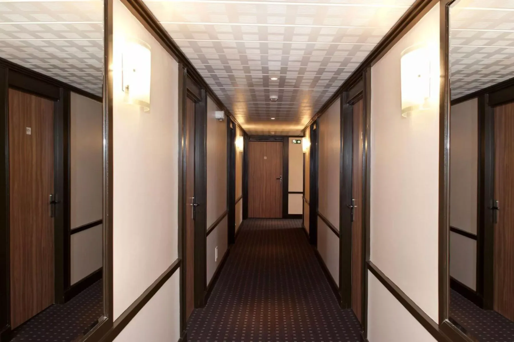 Hotel room corridor
