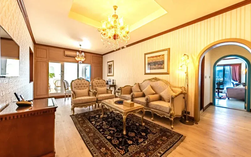 Zona de estar de la suite Royal
