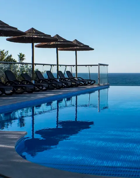 Resort pool with sea view