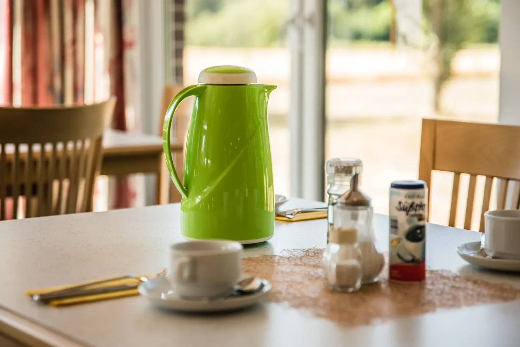 Coffee pot in the hotel breakfast room