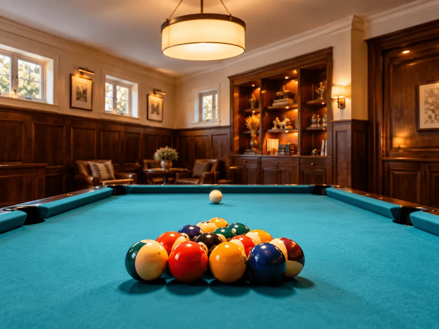 Pool table in the Vila Louro games room