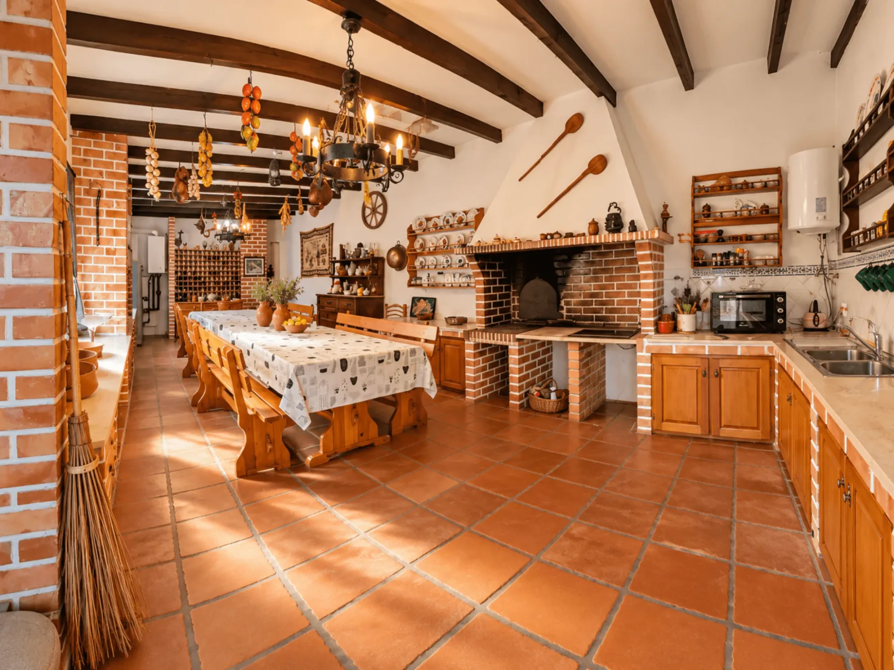 Shared kitchen at Vila Louro