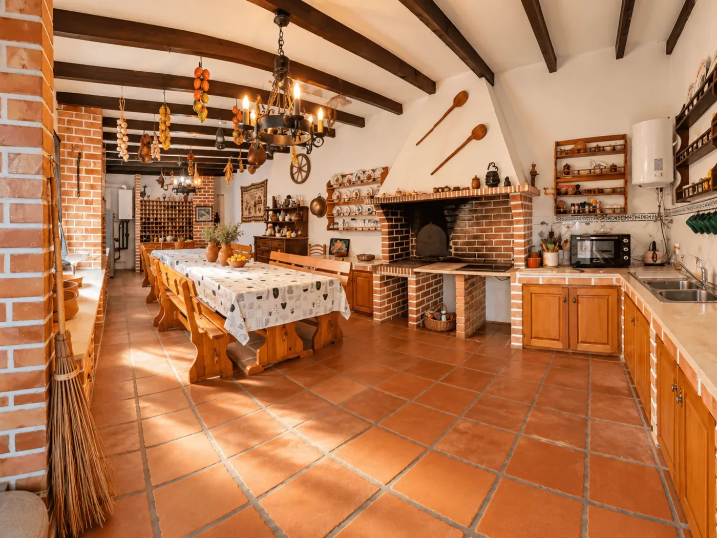 Shared kitchen at Vila Louro