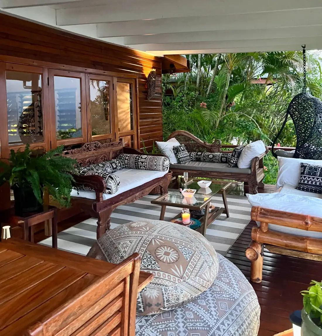 Deck lounge with an ocean view