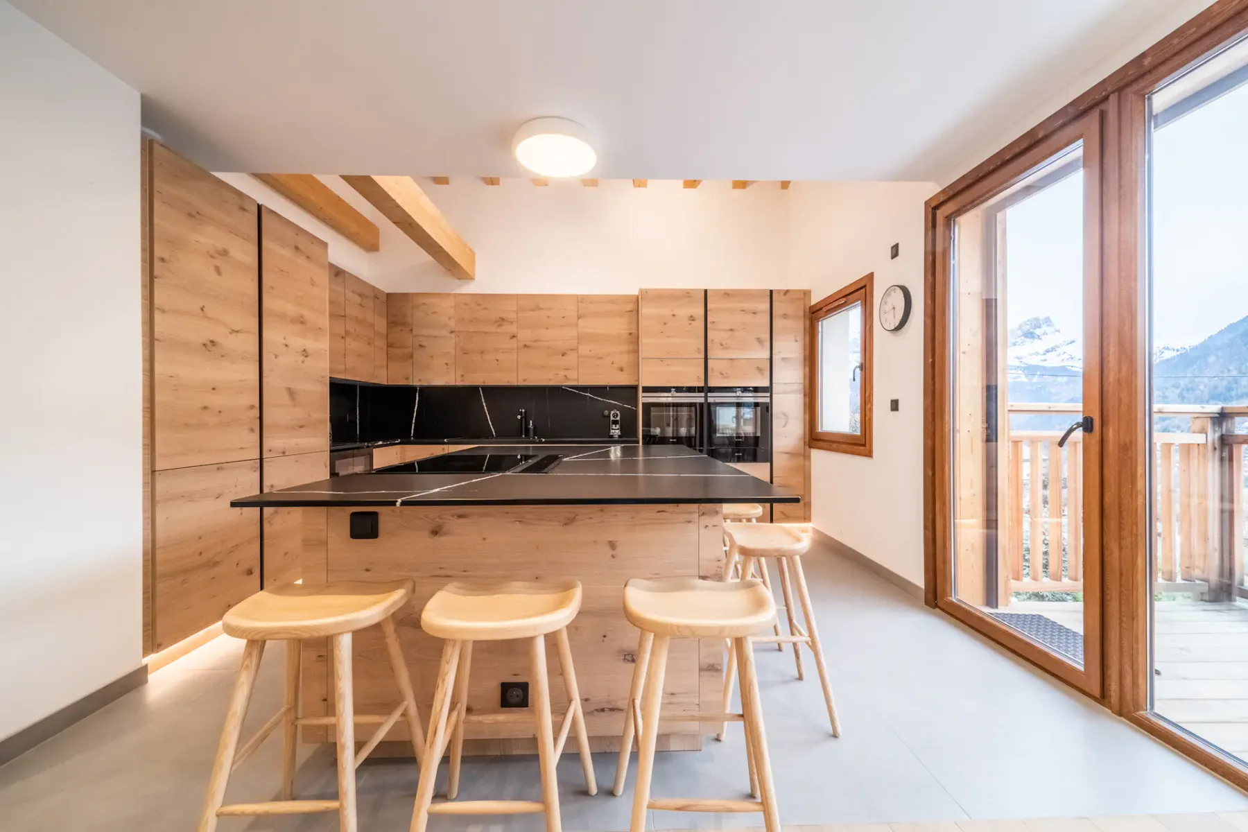 Comtemporary designed kitchen ski chalet Arande Saint Gervais