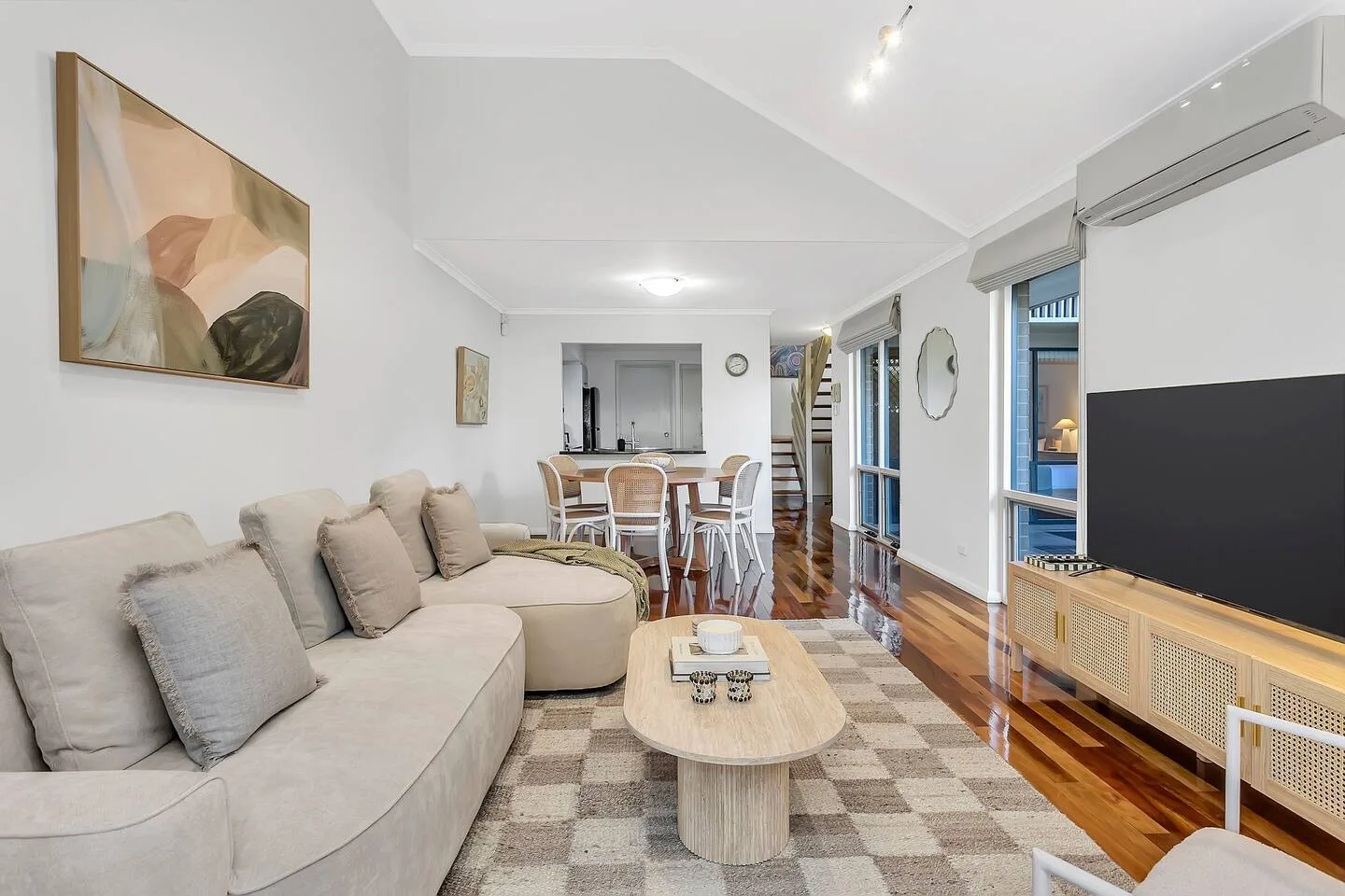 Enjoy the effortless connection between the lounge and dining area—ideal for gathering with friends, sharing meals, or simply unwinding in comfort.