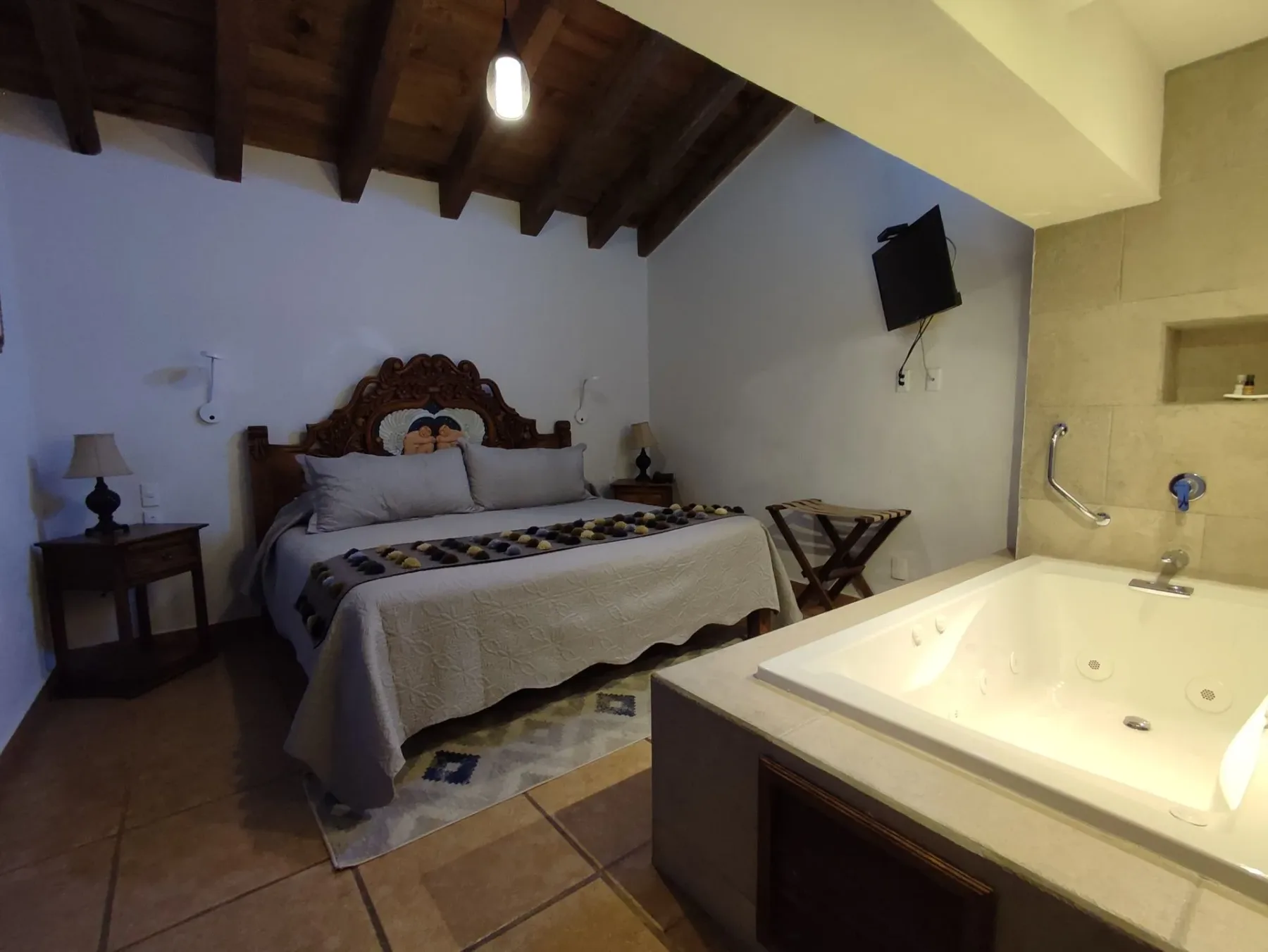 Family apartment bedroom with king bed