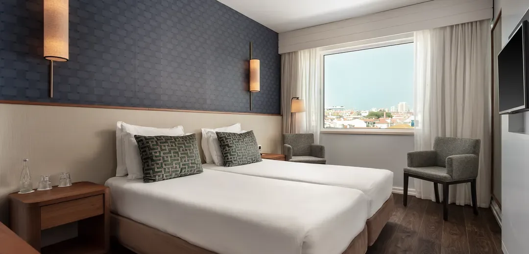 Guest room with views toward the Sintra hills