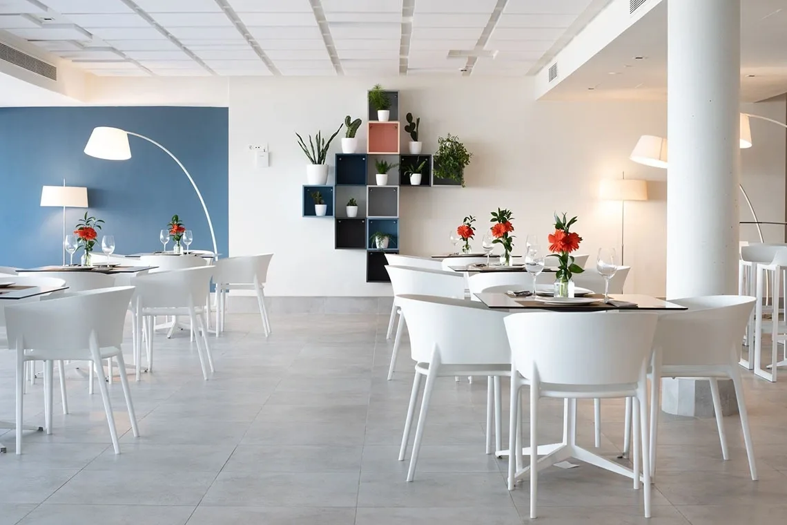 Hotel dining room.