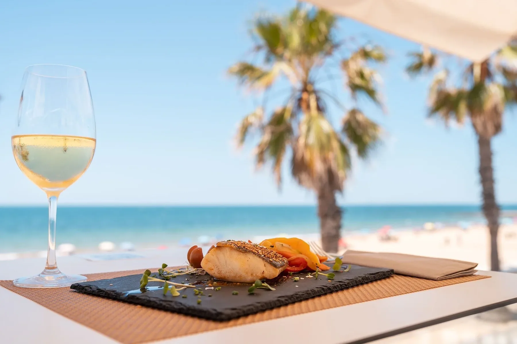 Fish dish served at the hotel restaurant.