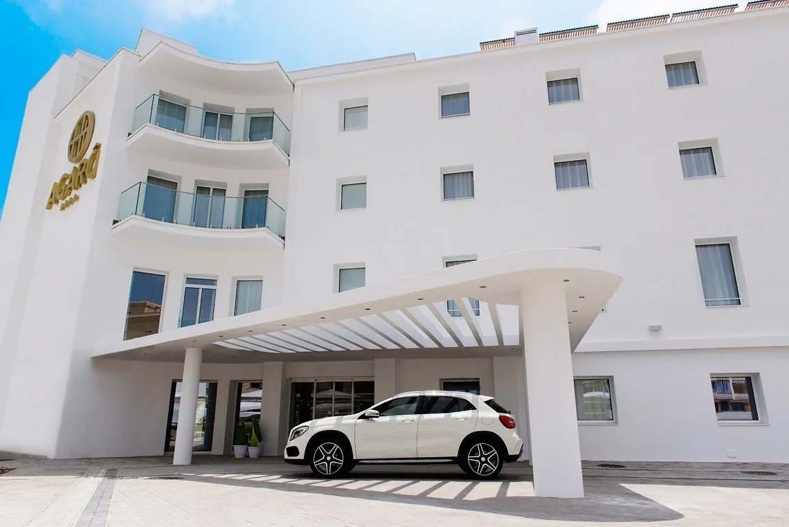 Hotel exterior and entrance.