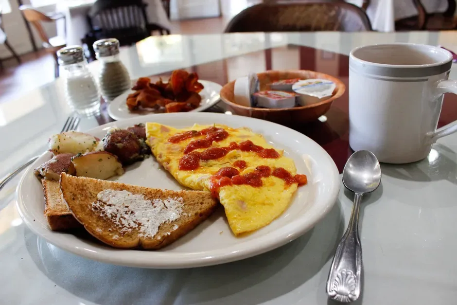 Breakfast dish served at the inn