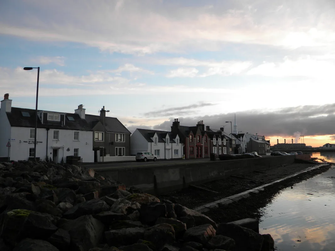 Sunrise outside the Guest House on the seafront