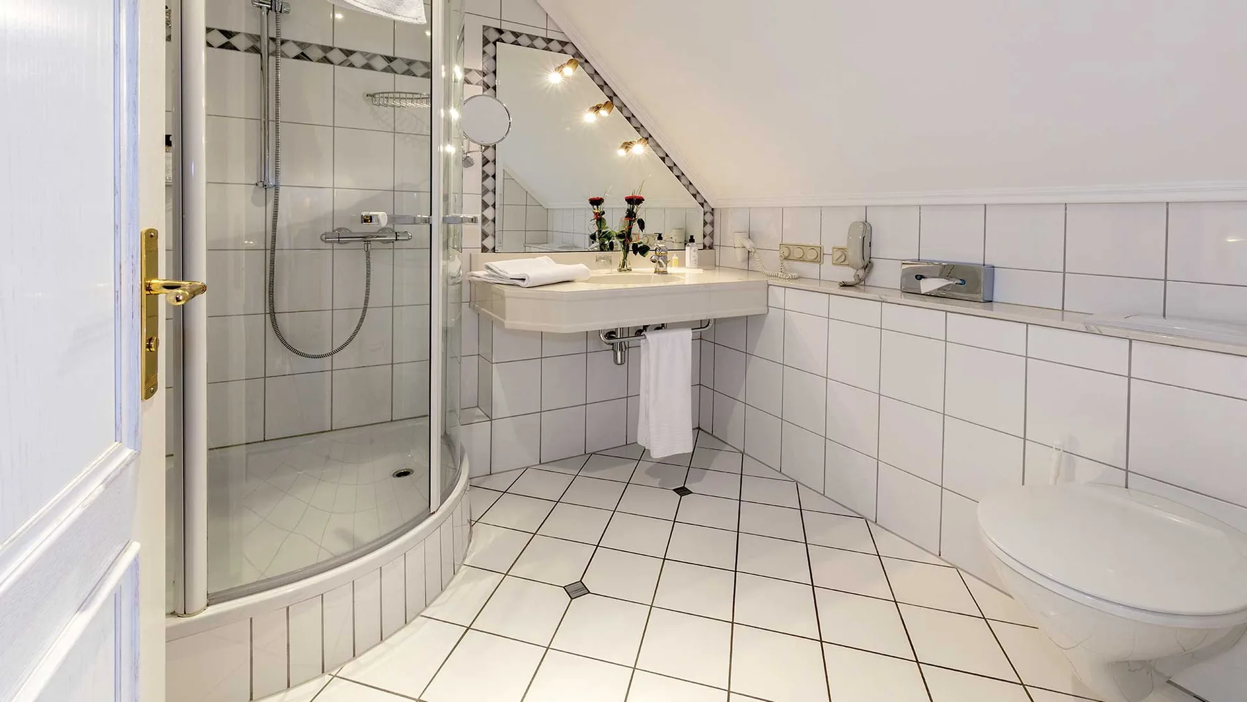 Hotel room bathroom