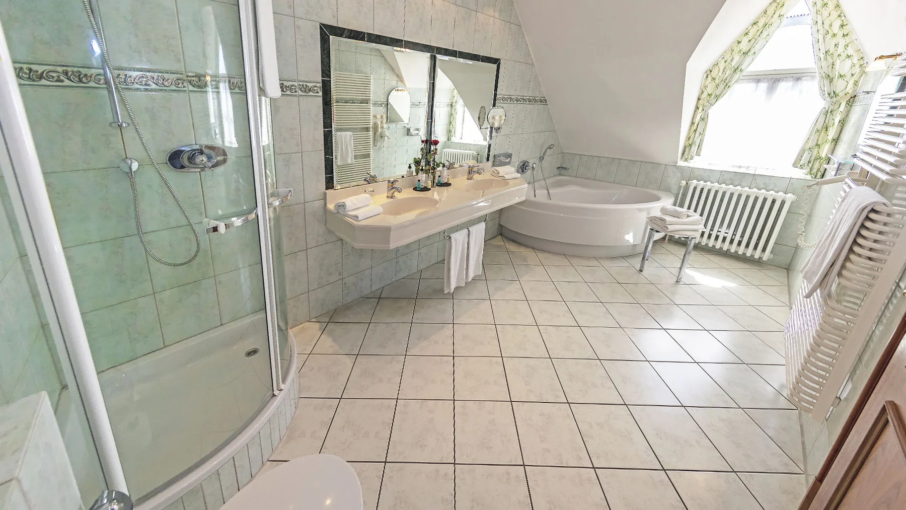 Hotel room bathroom