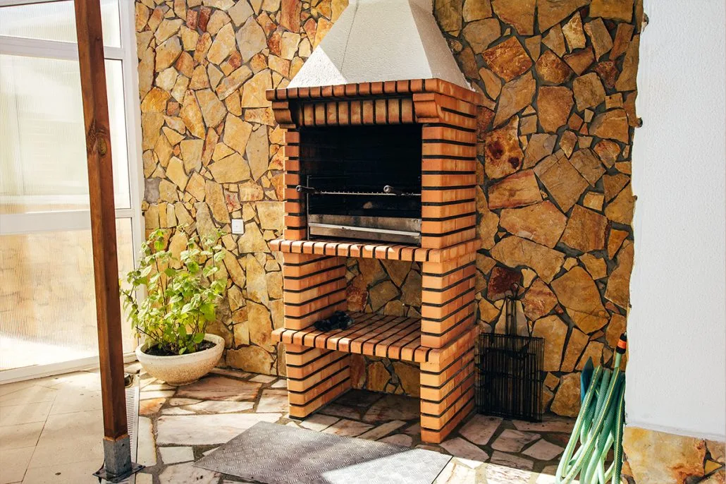 Stone outdoor barbecue