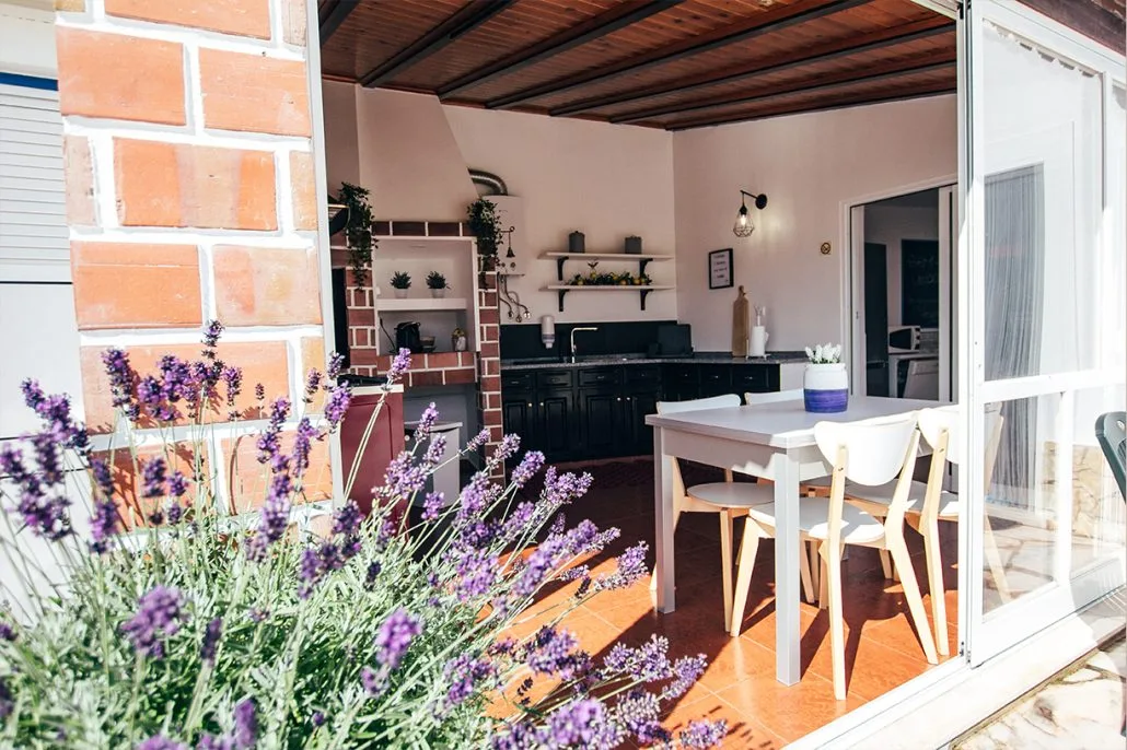 Dining area with table