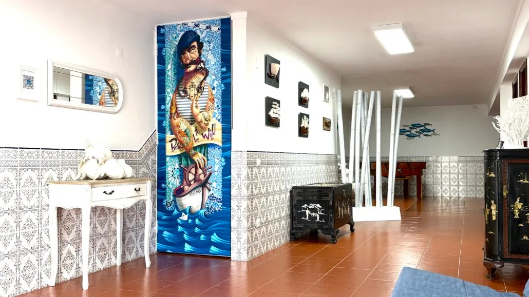 Hallway leading to the games room