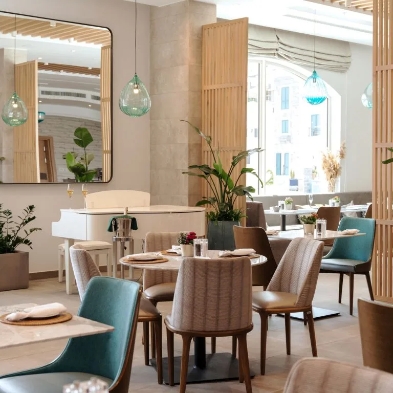 Hotel interior dining area