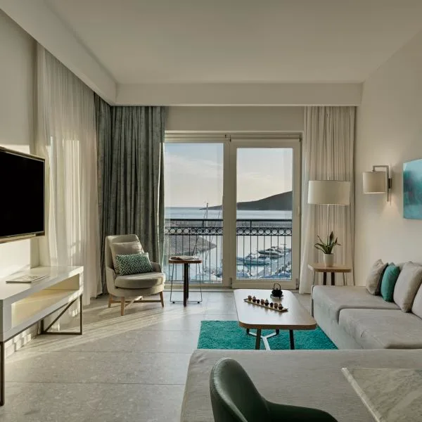 Living area with television