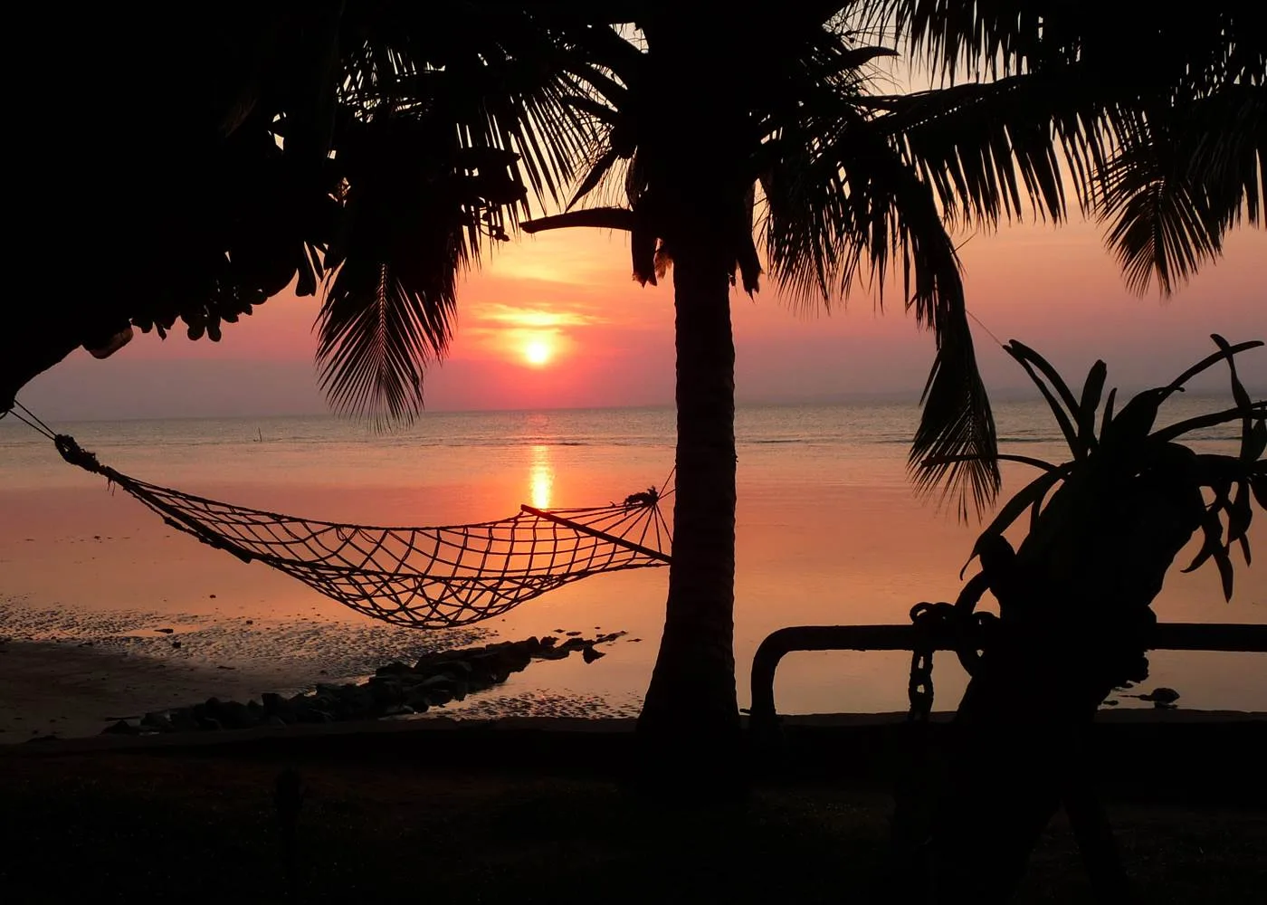 Vista del atardecer desde el restaurante