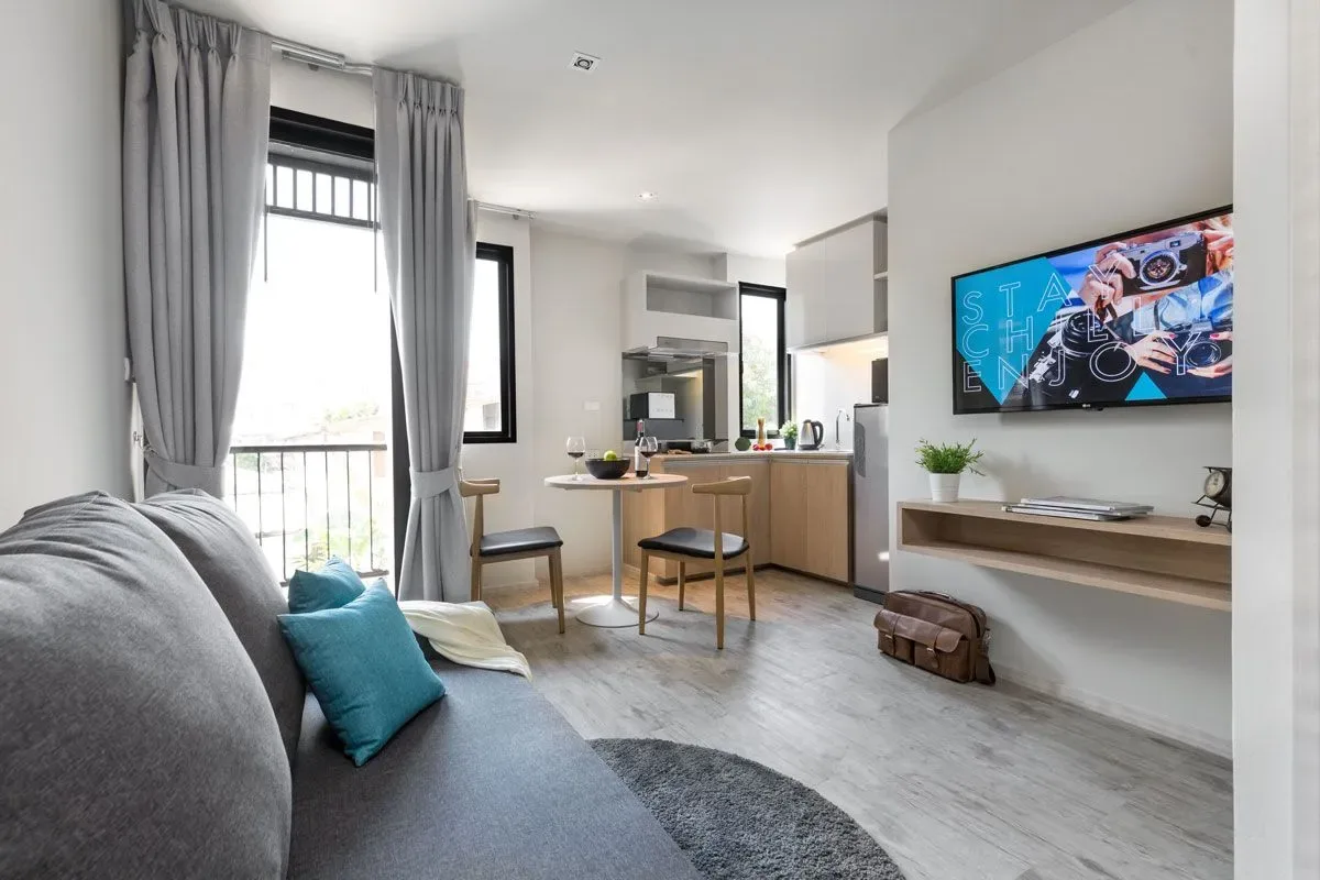 Sala de estar de la residencia de un dormitorio