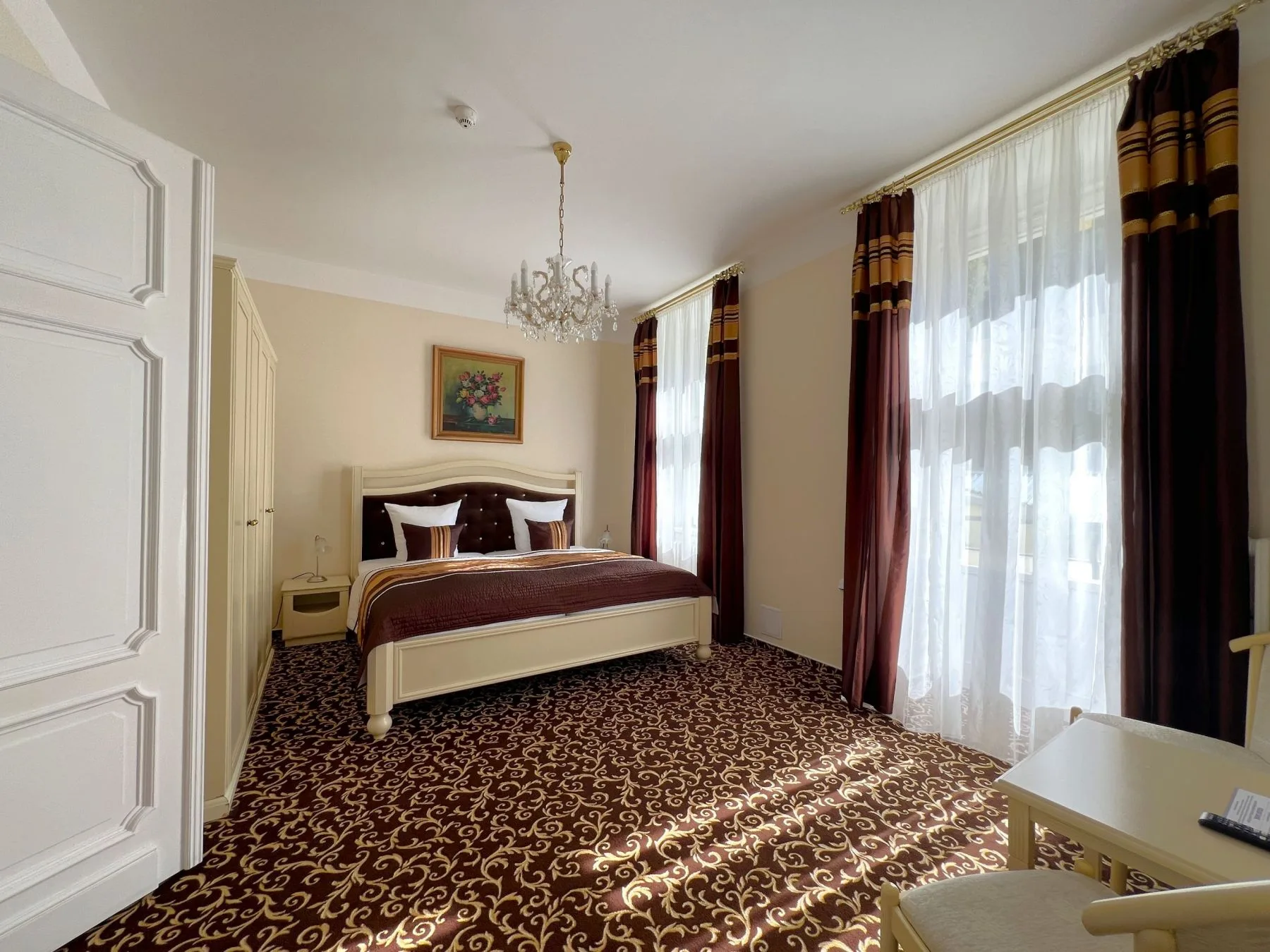 Apartment bedroom with a double bed