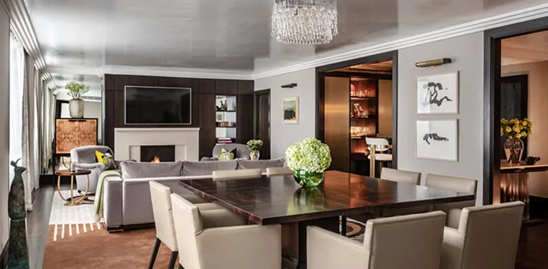 Comedor y sala de estar de la suite P.V. Doyle