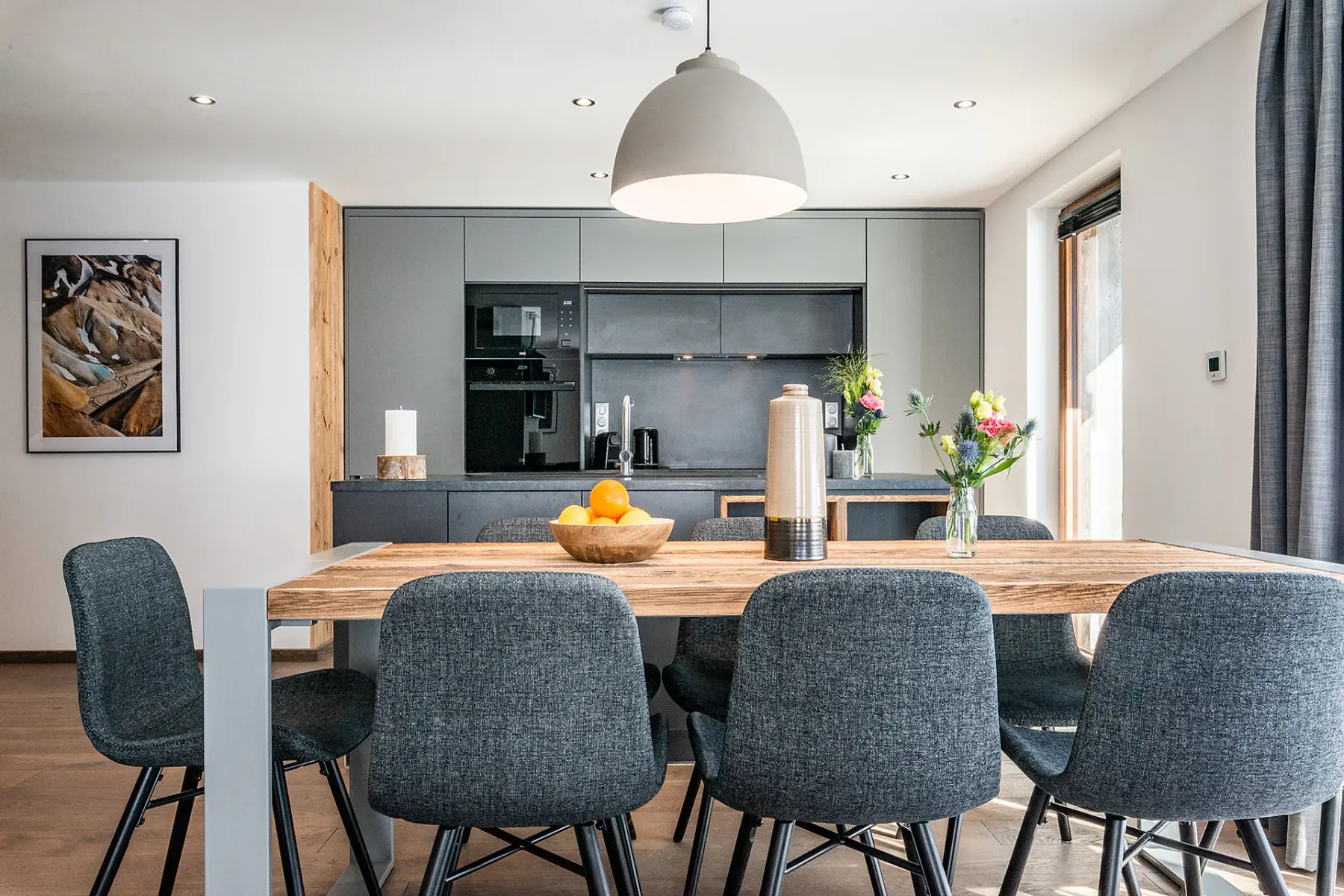 Design fully equipped kitchen luxury ski Chalet Ravanel Chamonix