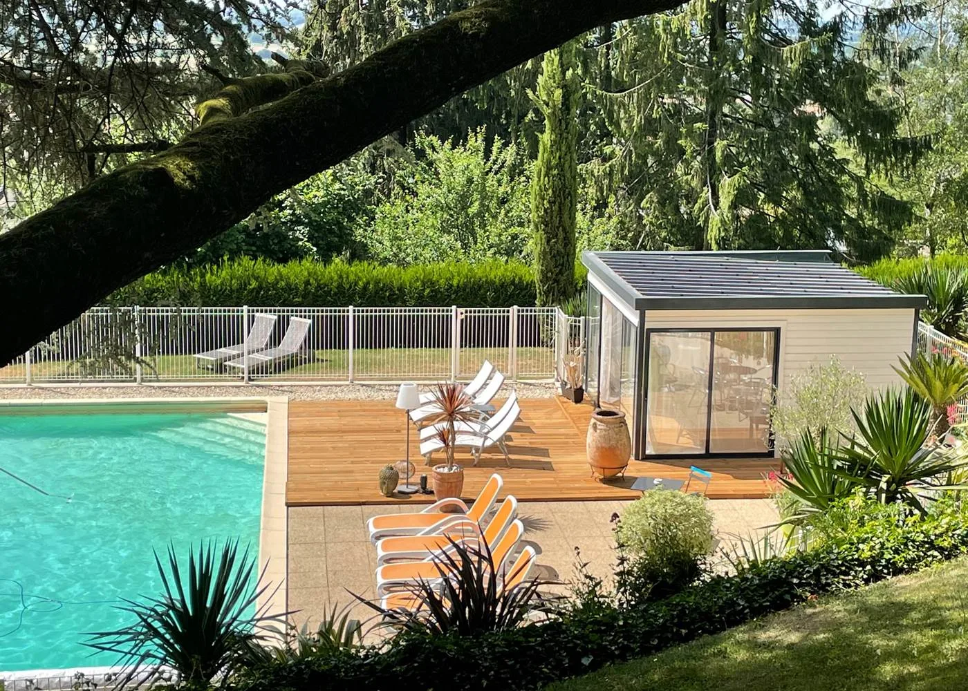 Pool viewed from the grounds