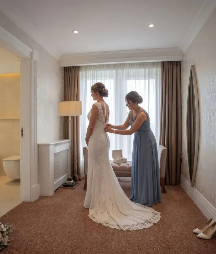 Bridal suite before a wedding.