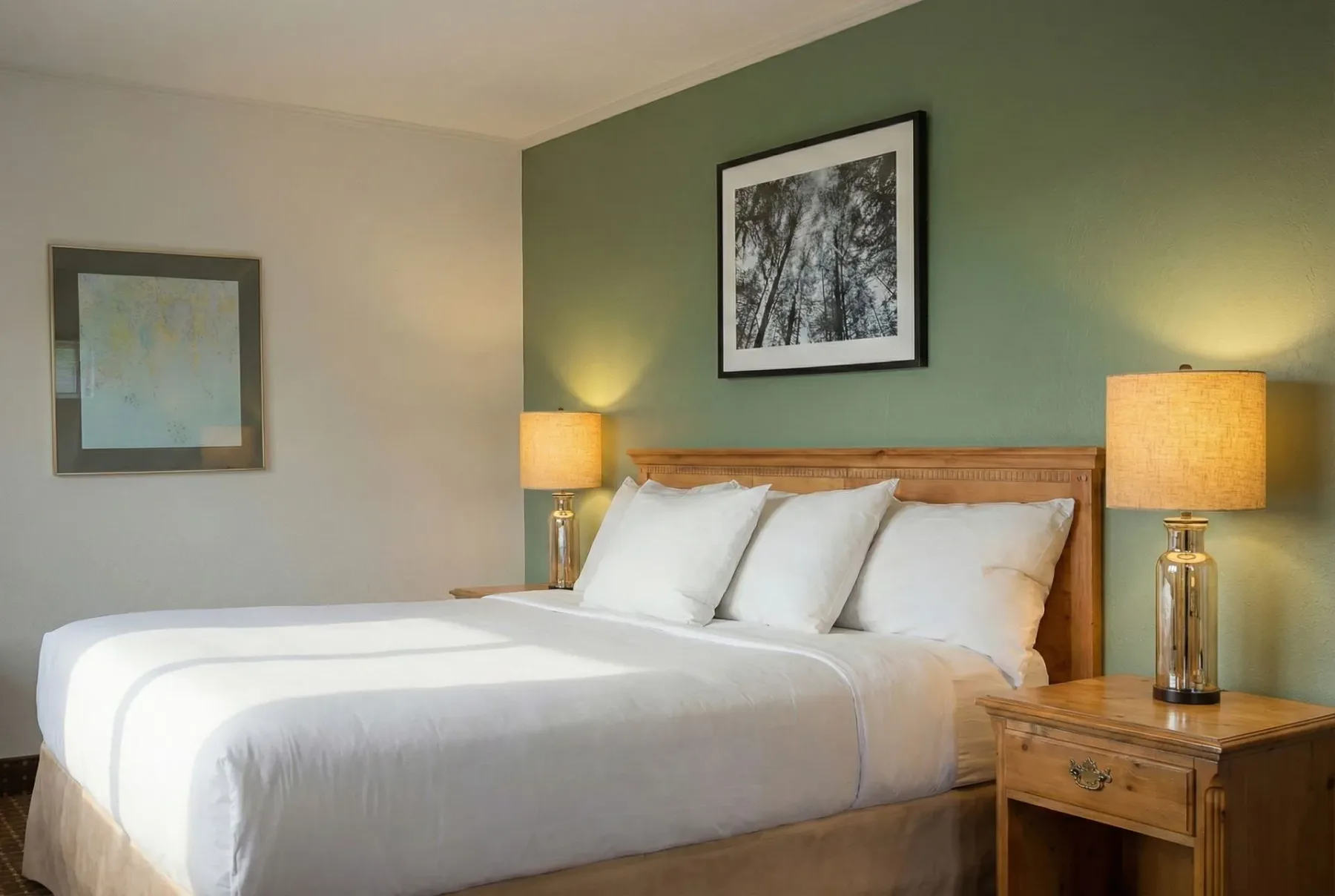 Bedroom with bed and bedside tables.