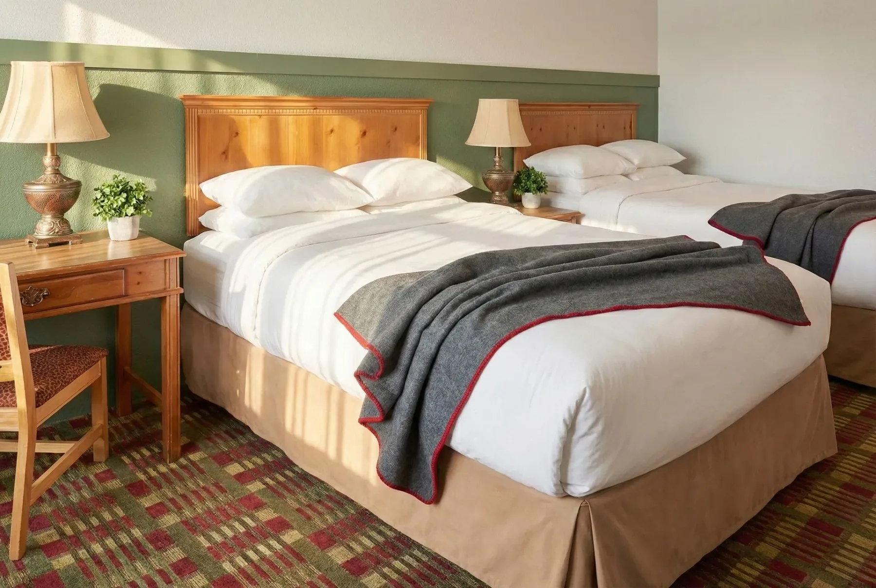 Guest room with two beds.