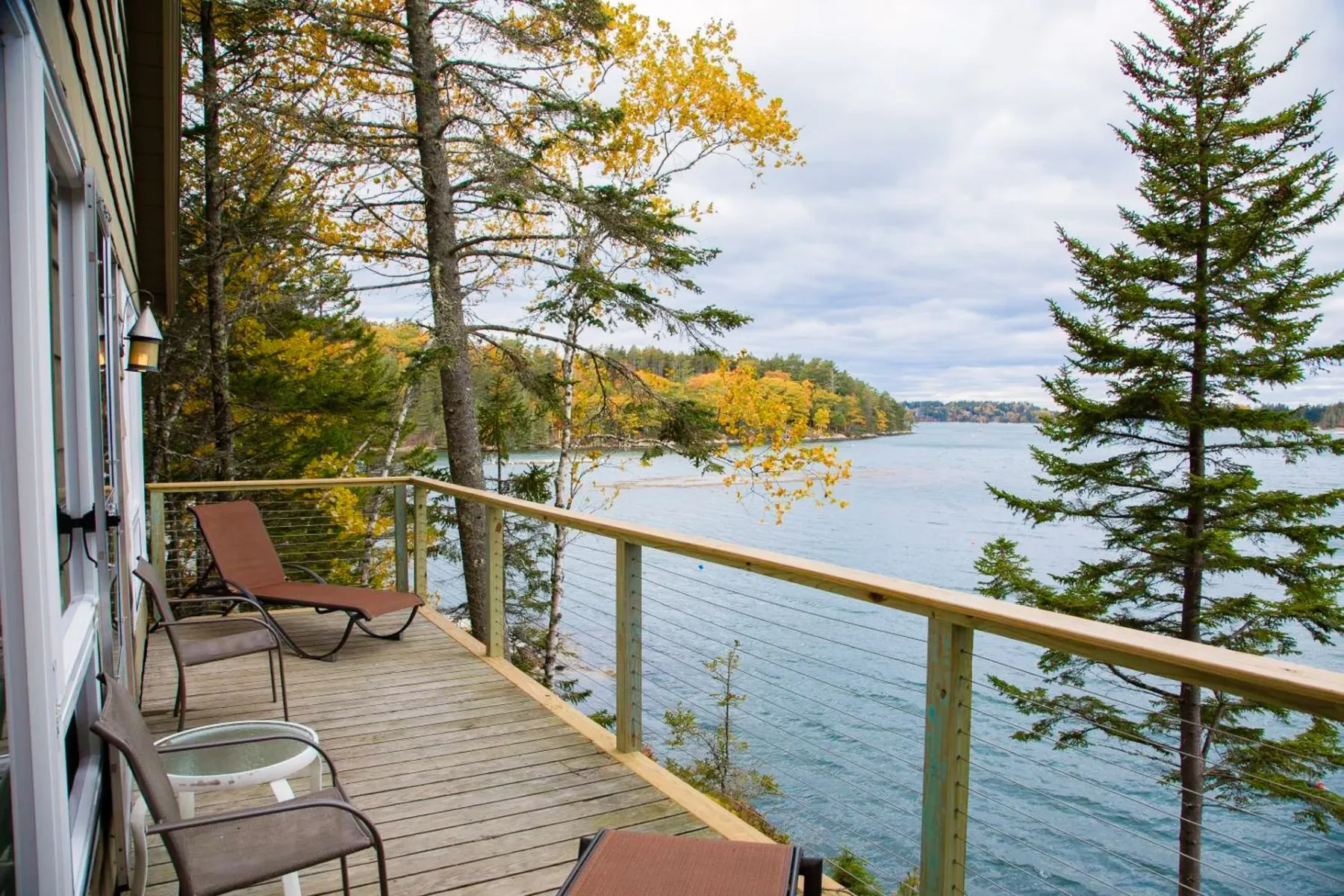 Deck overlooking the water.