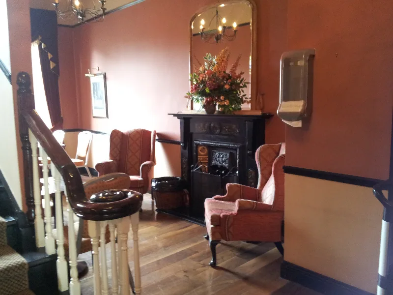 Lobby fireplace