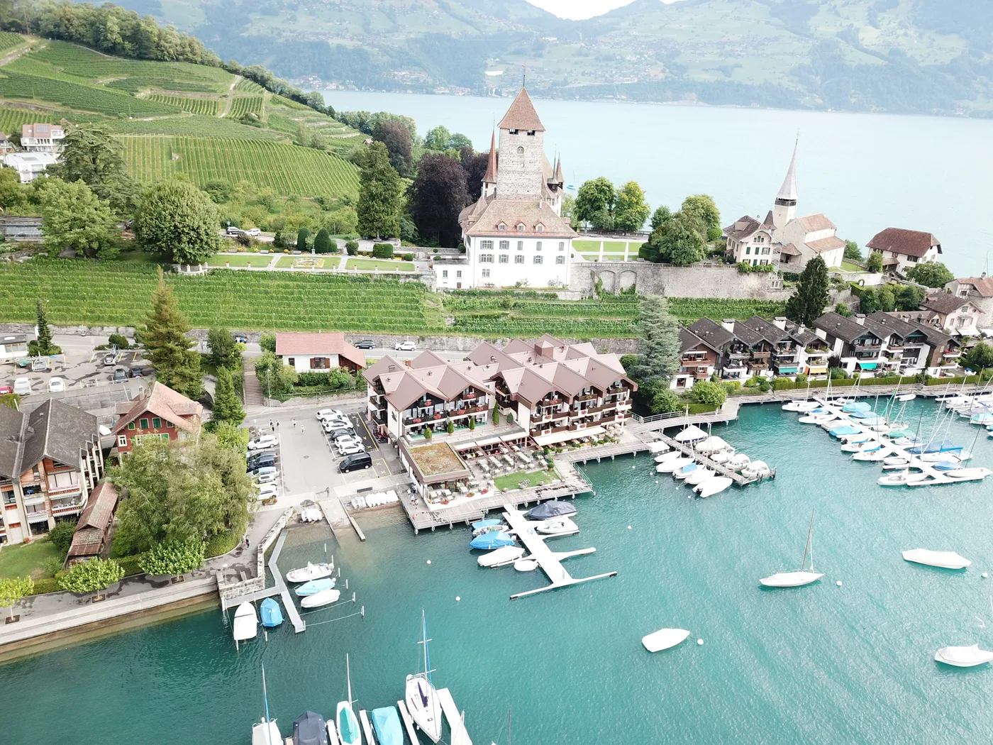 Aerial view of the hotel